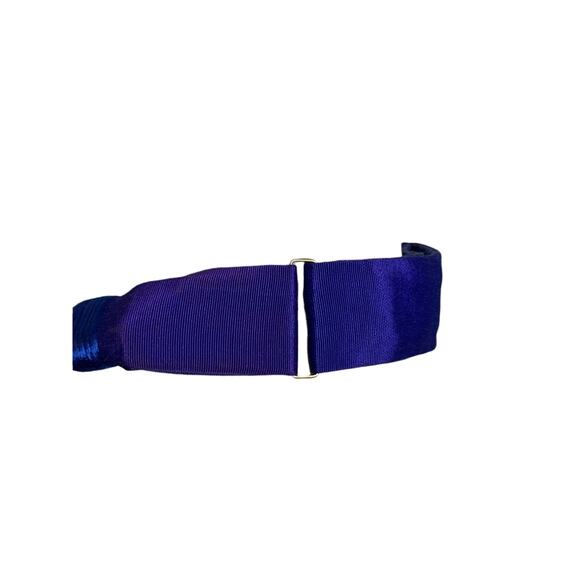 Vintage blue red with golden buckle hook and loop unique belt 34\